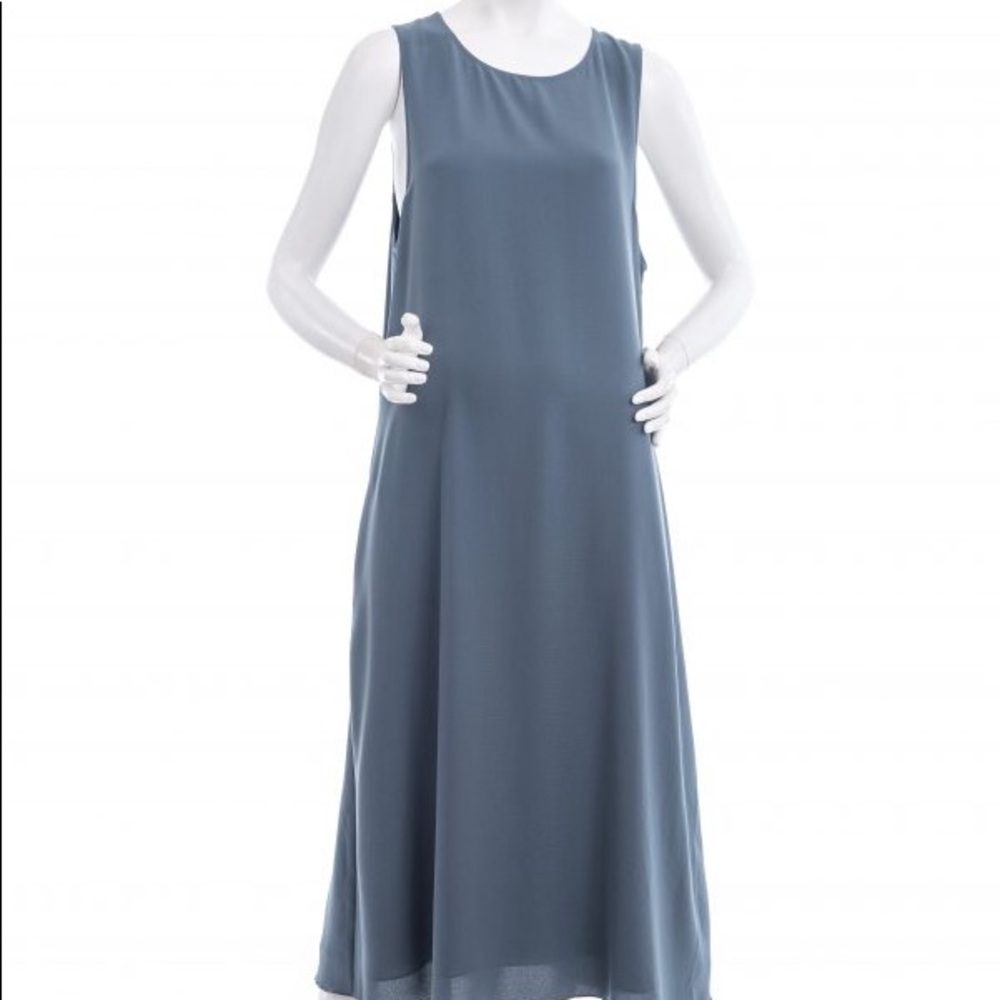 Aritzia Sleeveless Midi Dress in Slate Blue